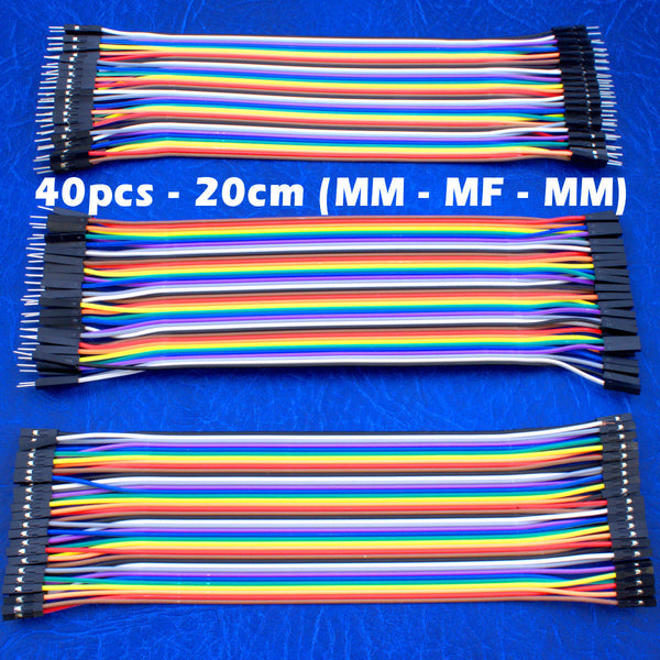 Buy Female to Female Breadboard Jumper Cable 2.54mm 20CM - 40 Pcs online at